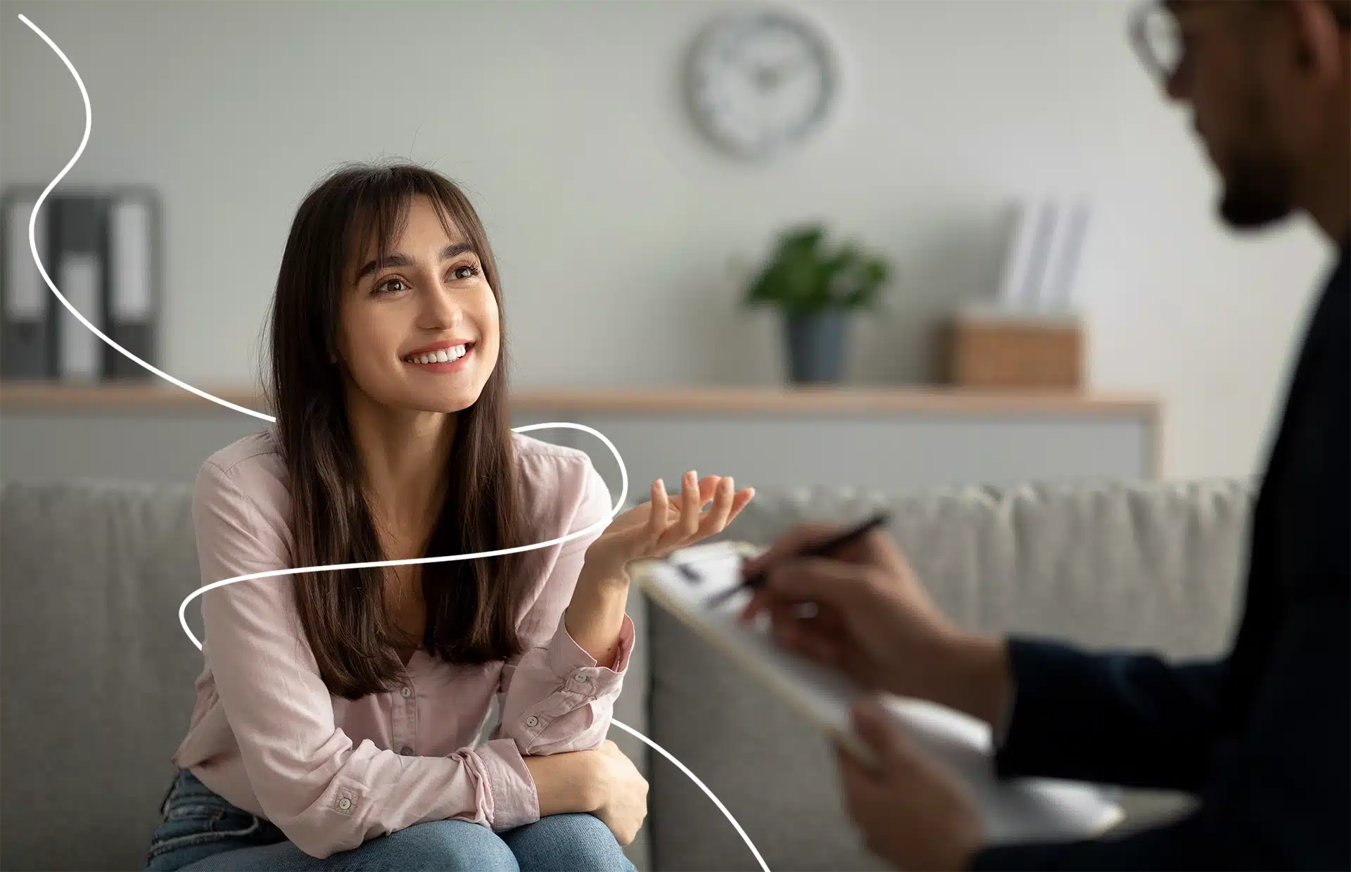 Practitioner caring for a client